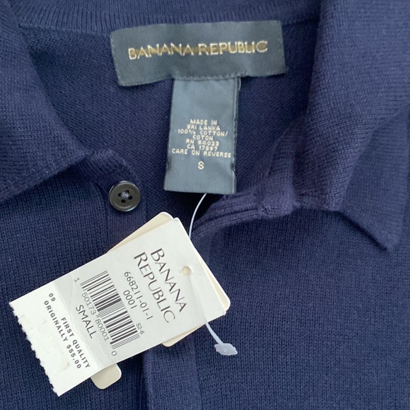 NWT Dark blue Banana Republic women’s long sleeve small cotton sweater - Picture 5 of 7